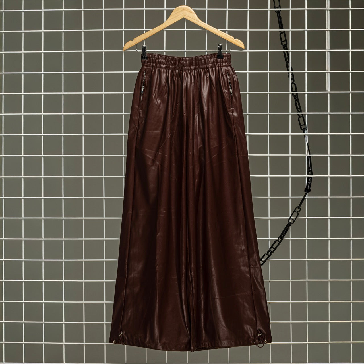 Satin Rouge Knot Pants