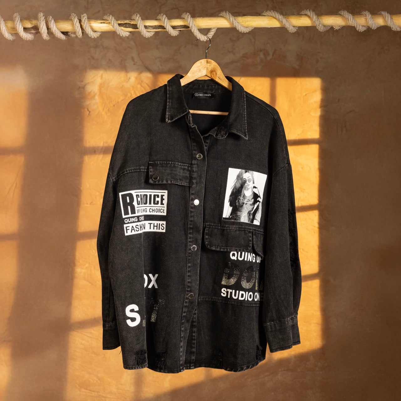 Monochrome Muse Shirt Dress