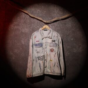 ink riot graffiti denim jacket