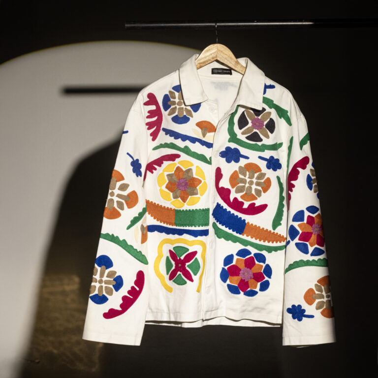 canvas bloom embroidered jacket