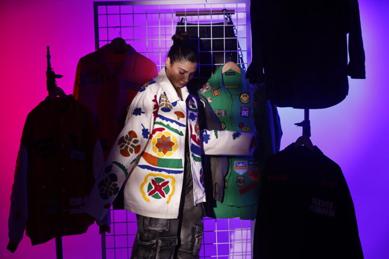 canvas bloom embroidered jacket