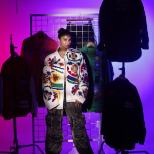 canvas bloom embroidered jacket