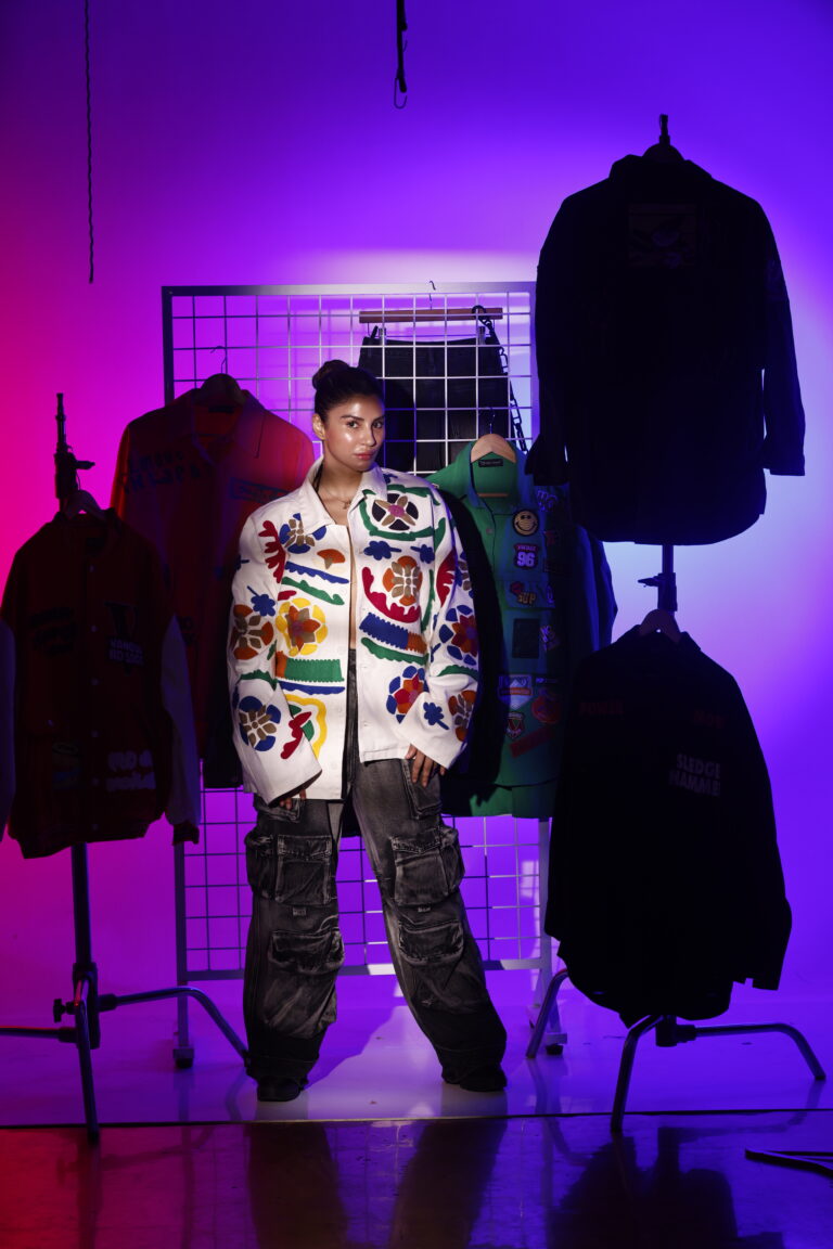 canvas bloom embroidered jacket