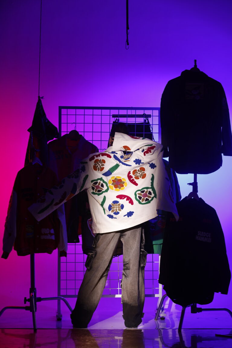 canvas bloom embroidered jacket